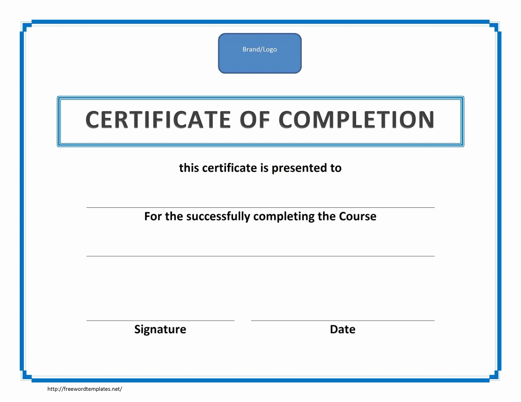 Microsoft Word Certificate Template Lovely Training Certificate Of Pletion