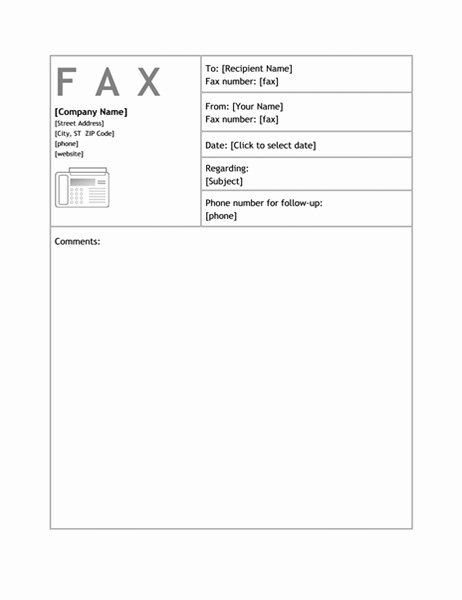 Business fax cover sheet TM