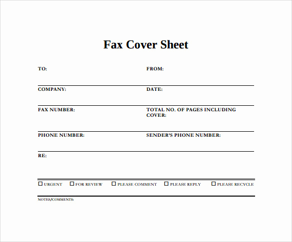Microsoft Word Fax Cover Sheet Unique 15 Sample Blank Fax Cover Sheets