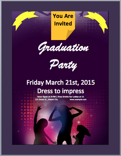 Microsoft Word Invitation Template Awesome Graduation Party Invitation Flyer Template – Microsoft