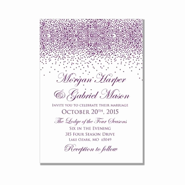 Microsoft Word Invitation Template Beautiful Printable Wedding Invitation Purple Wedding Purple