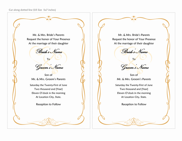 Microsoft Word Invitation Templates Elegant Microsoft Word 2013 Wedding Invitation Templates