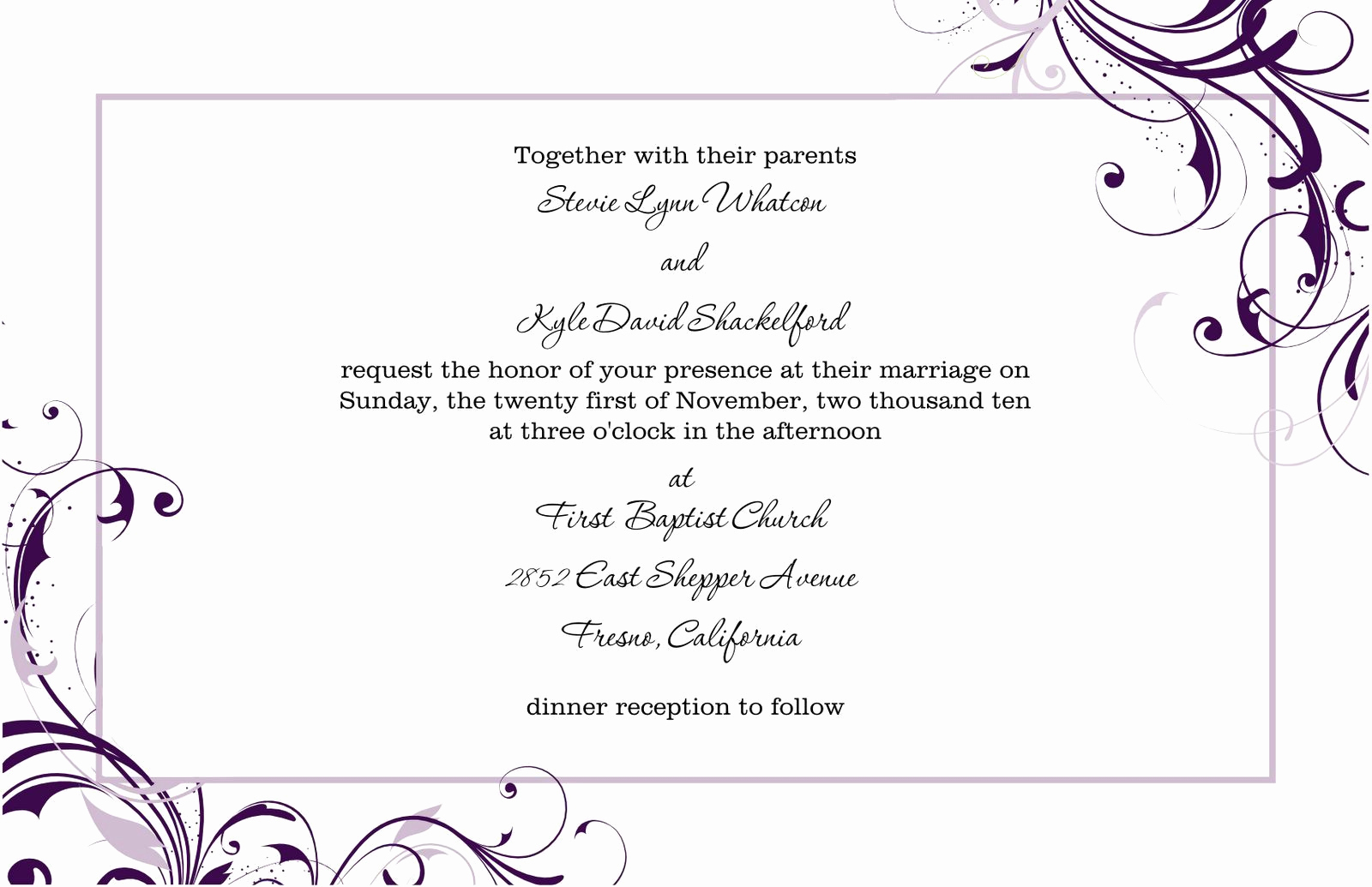 Microsoft Word Invitation Templates Lovely Free Blank Wedding Invitation Templates for Microsoft Word
