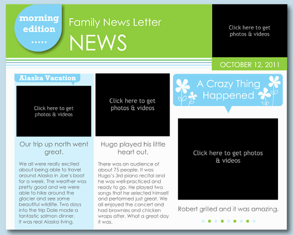 family newsletter template