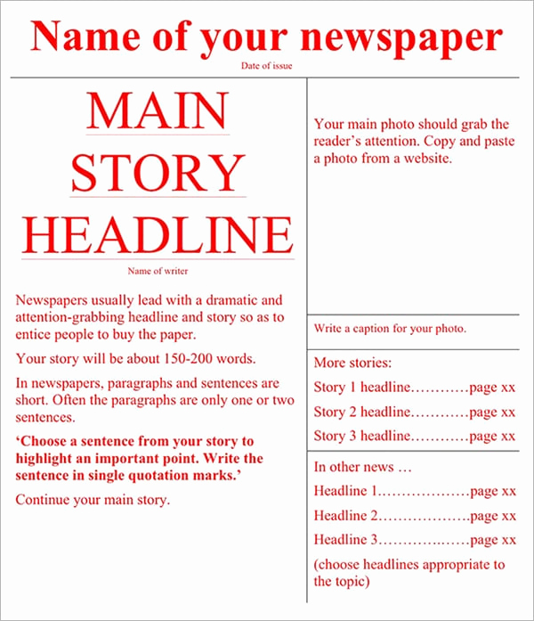 Microsoft Word Newspaper Template Unique 9 Newspaper Templates Word Excel Pdf formats