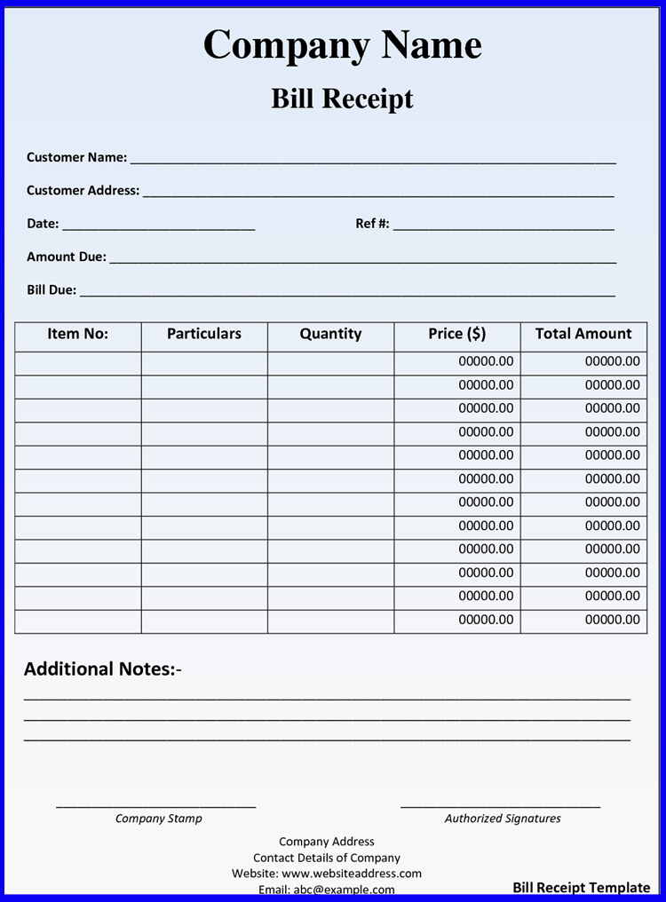 Microsoft Word Receipt Template Awesome Hotel Bill Receipt Template Word format – Analysis Template