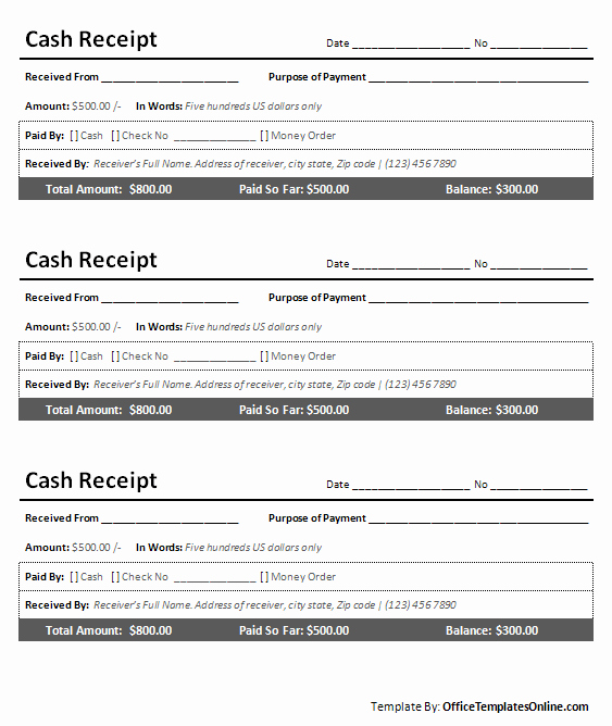 Microsoft Word Receipt Template Unique Printable Cash Receipt for Ms Word