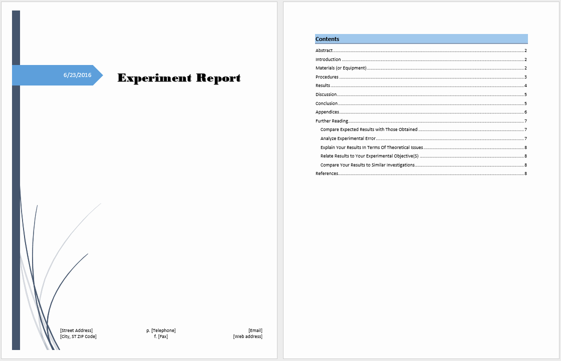 Microsoft Word Template Downloads Best Of Experiment Report Template Microsoft Word Templates