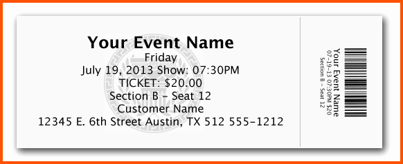 Microsoft Word Ticket Template New Ticket Template Microsoft Word Free Download the Best