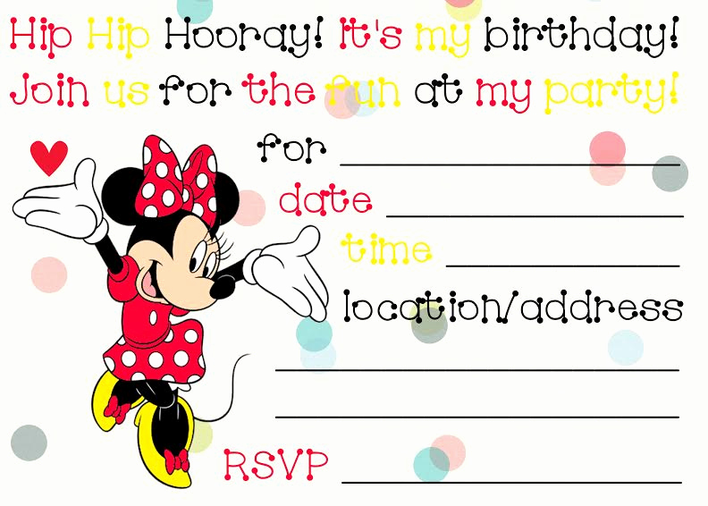 Minnie Mouse Invitation Template Luxury Printable Minnie Mouse Birthday Invitations – Bagvania