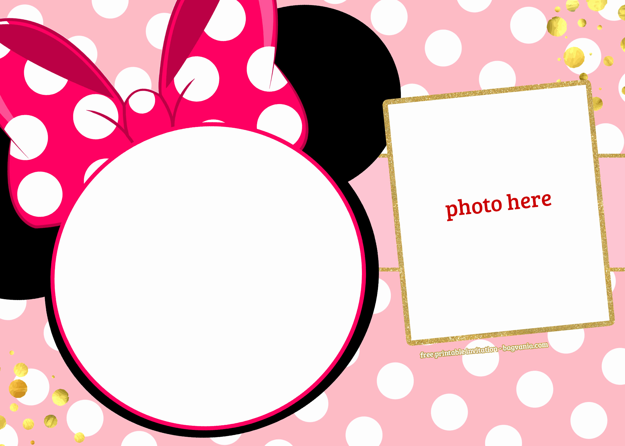 Minnie Mouse Invitation Template Unique Free Printable Minnie Mouse Pinky Birthday Invitation