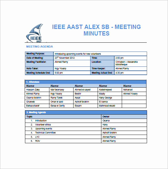 Minutes Of Meeting format New Project Meeting Minutes Template 12 Sample Word Apple