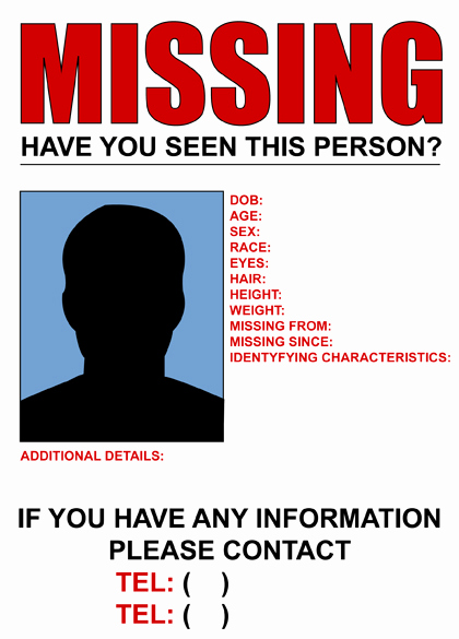 Missing Person Poster Template Best Of List Of Missing People organizations