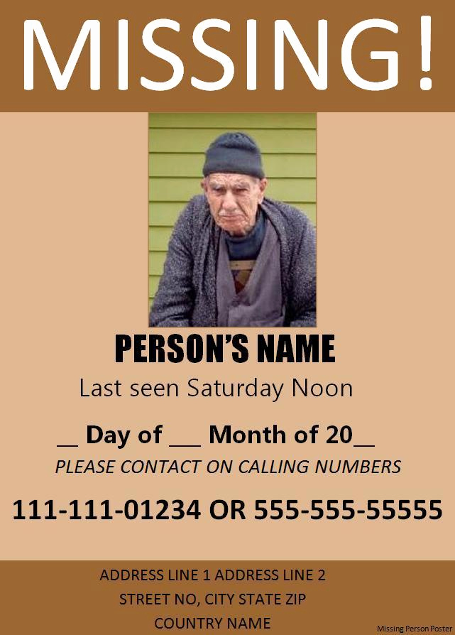 Missing Person Poster Template Elegant 11 Missing Person Poster Templates