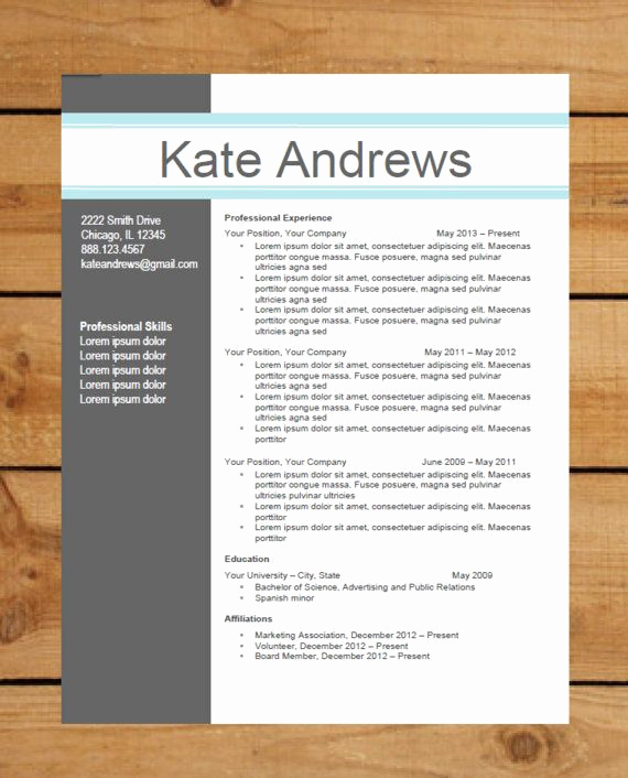 Modern Resume Template Word Lovely Resume Template Instant Word Document Download