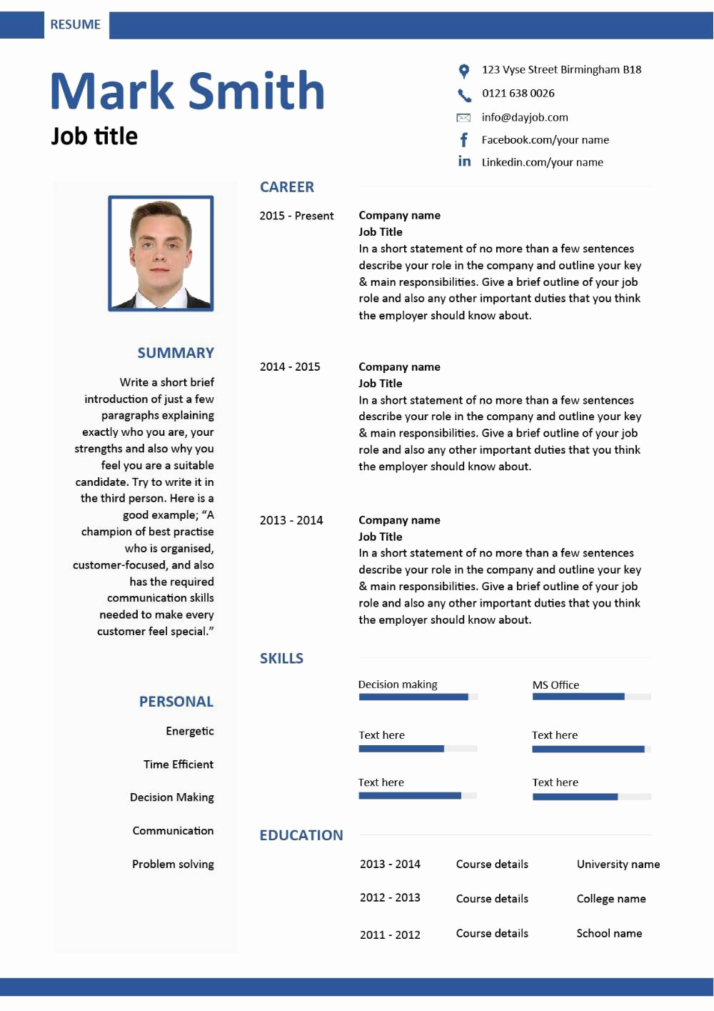 Modern Resume Template Word Luxury Free Able Cv Template Examples Career Advice How