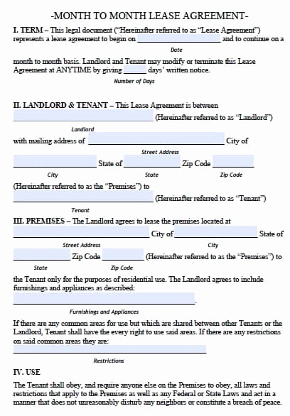 Month to Month Lease form Lovely Free Hawaii Monthly Rental Agreement – Pdf Template