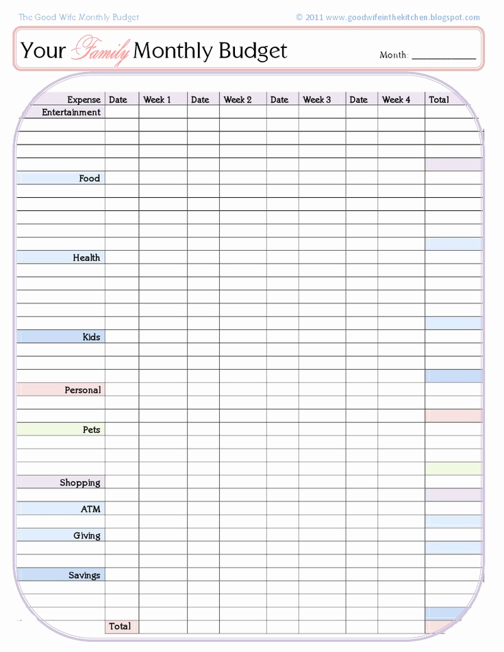 Monthly Budget Excel Template Awesome Monthly Bud Template
