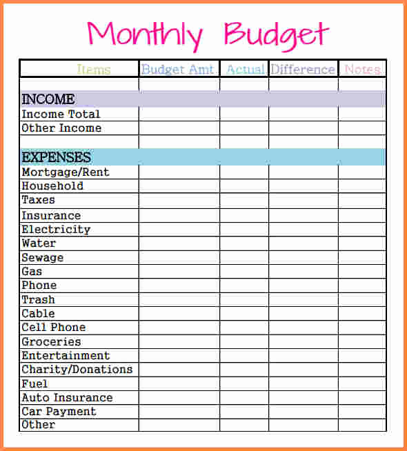 Monthly Budget Excel Template Unique Monthly Bud Worksheet Excel