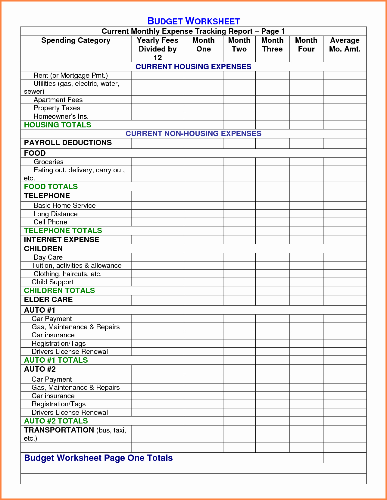 Monthly Budget Worksheet Excel Elegant 10 Home Monthly Bud Spreadsheet