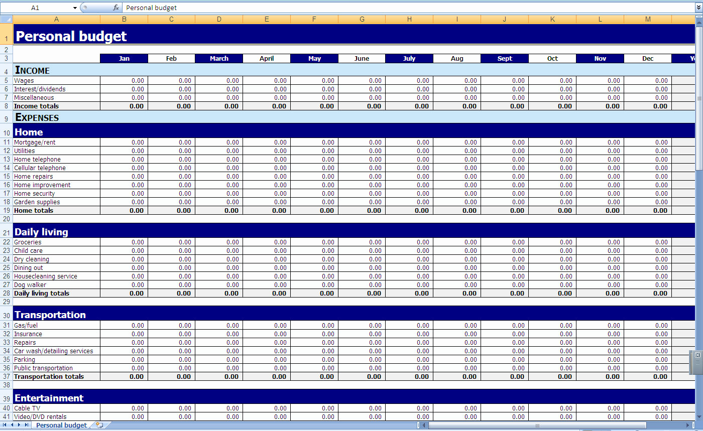 Monthly Budget Worksheet Excel Fresh Monthly and Yearly Bud Spreadsheet Excel Template