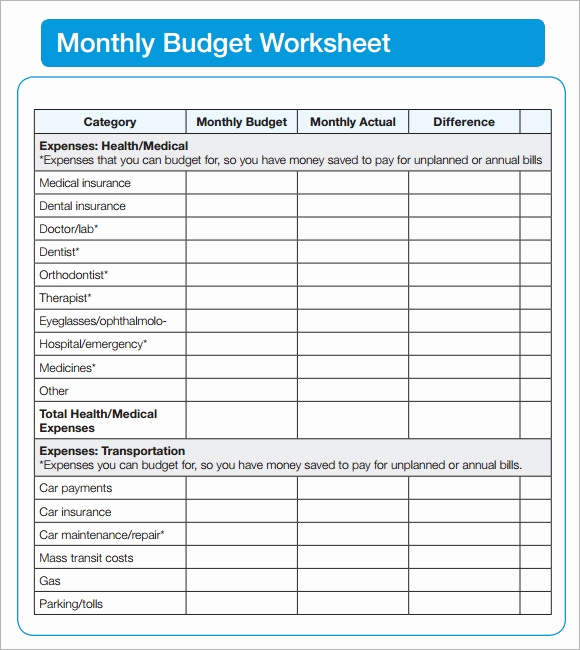 Monthly Budget Worksheet Pdf Lovely Sample Bud Sheet 5 Documents In Pdf Word