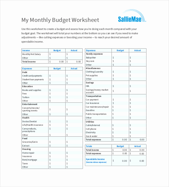Monthly Budget Worksheet Pdf Luxury 12 Monthly Bud Templates Word Pdf Excel
