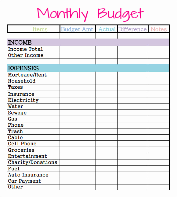 Monthly Budget Worksheet Printable Elegant Free Printable Monthly Bud Worksheet Template