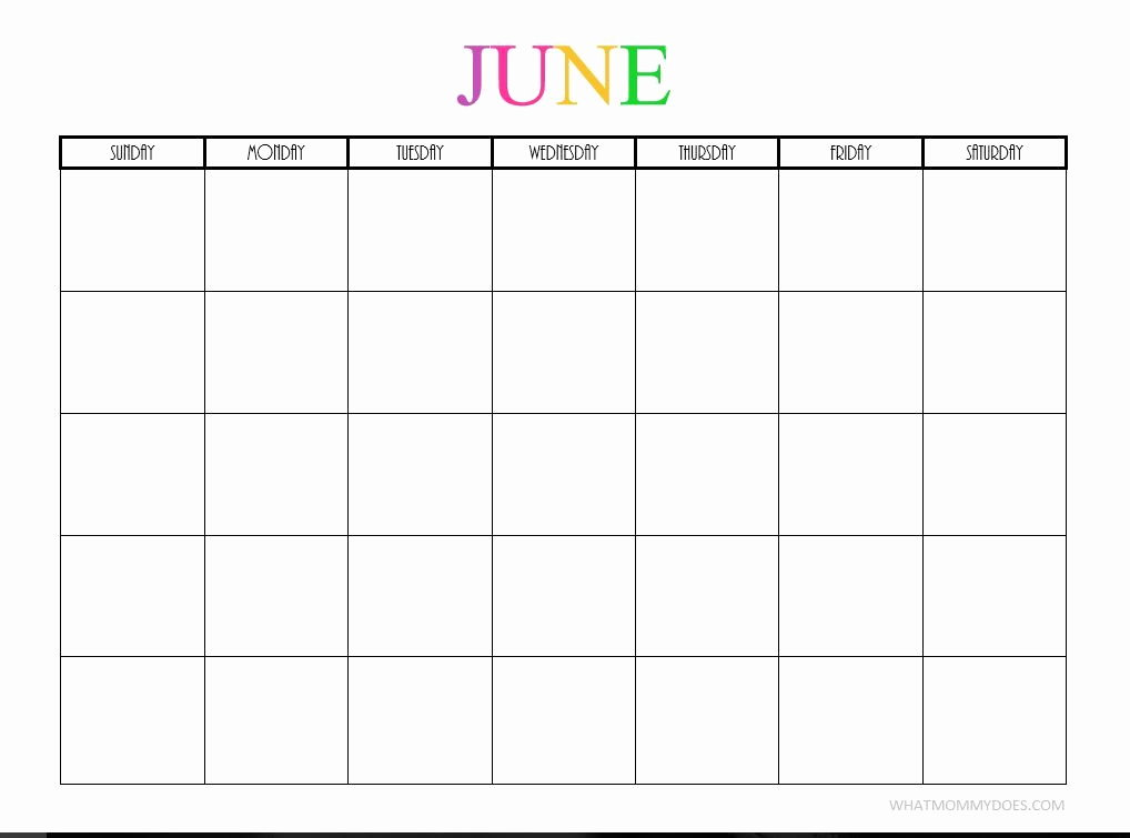 Monthly Calendar Template 2019 New Free Printable Blank Monthly Calendars – 2018 2019 2020