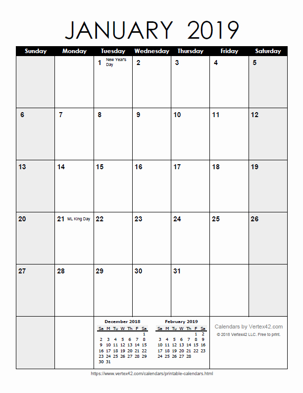 Monthly Calendar Template 2019 New Free Printable Calendar Printable Monthly Calendars