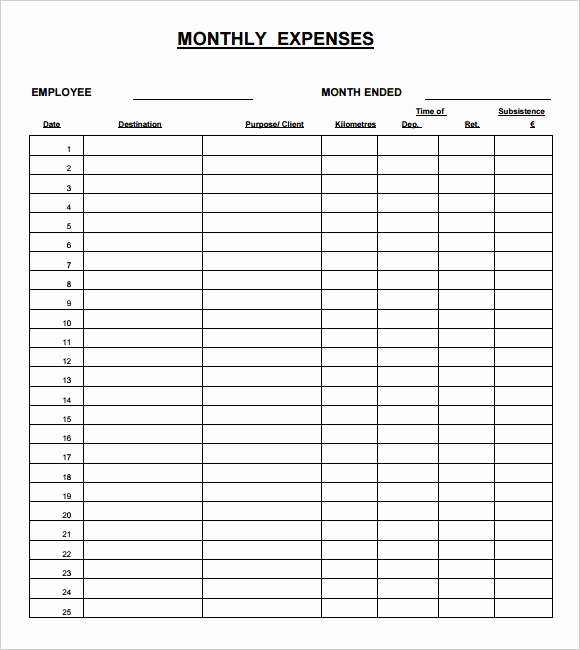 Monthly Expense Report Template Awesome Expense Sheet Template 11 Download Free Documents for Pdf