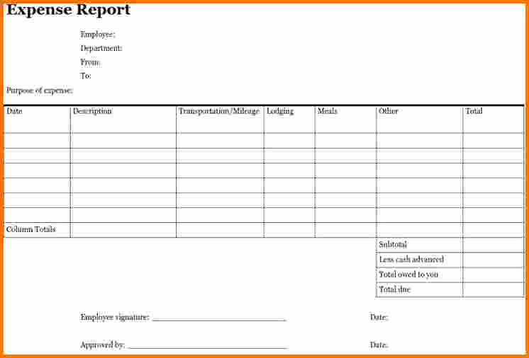 Monthly Expense Report Template Awesome Printable Expense Report