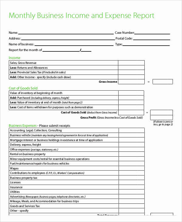 Monthly Expense Report Template Fresh 35 Expense Report Templates Word Pdf Excel