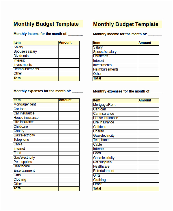 Monthly Household Budget Template Awesome 24 Free Excel Bud Templates Examples