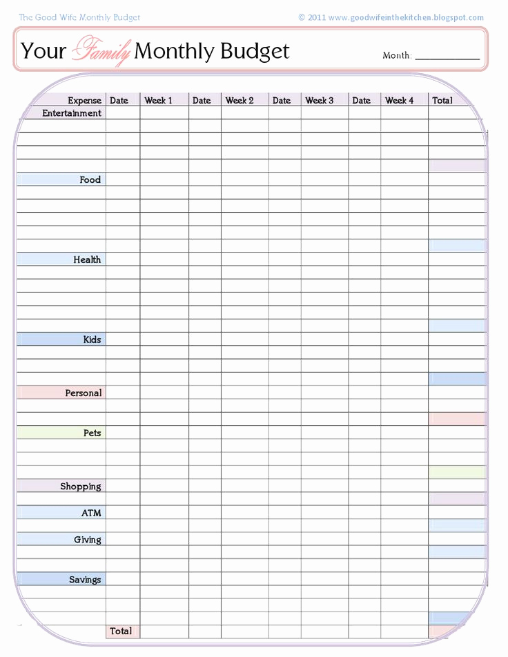 Monthly Household Budget Template Lovely Monthly Bud Template the Good Wife