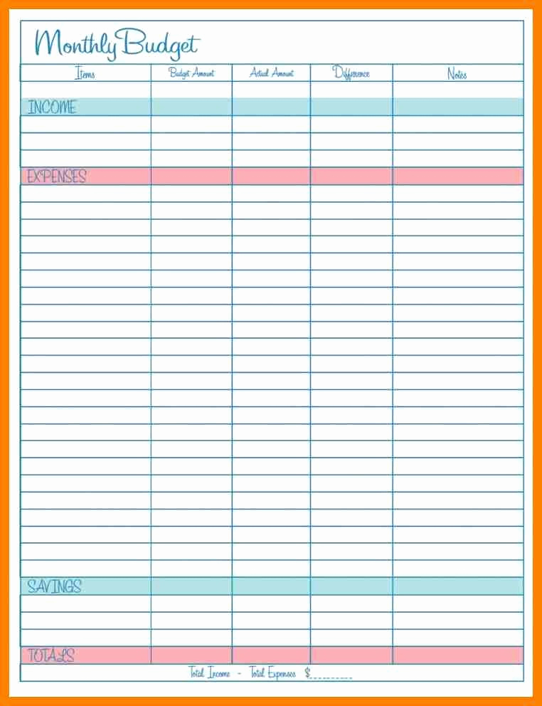 Monthly Household Budget Template Unique Free Monthly Bud Template