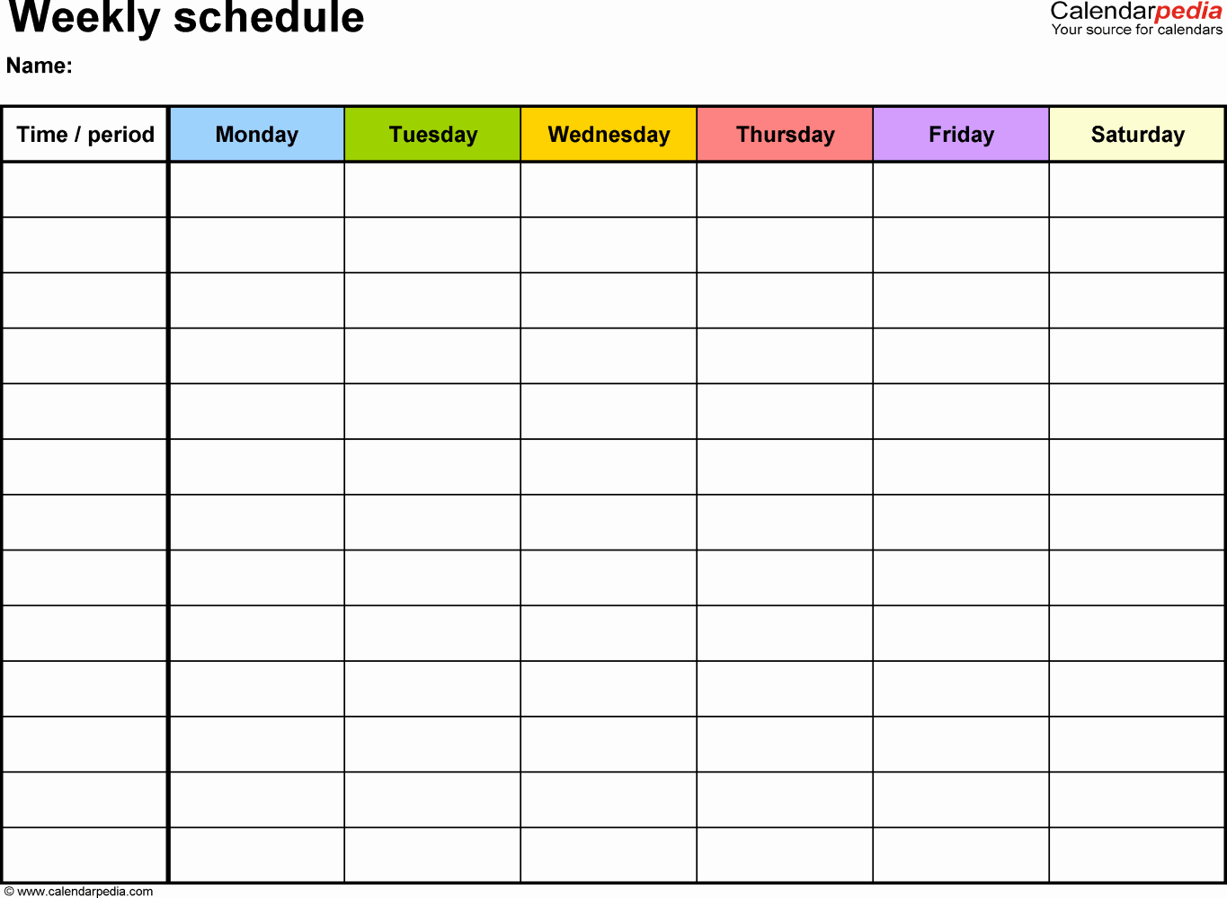 Monthly Schedule Template Excel Best Of Monthly Rota Template