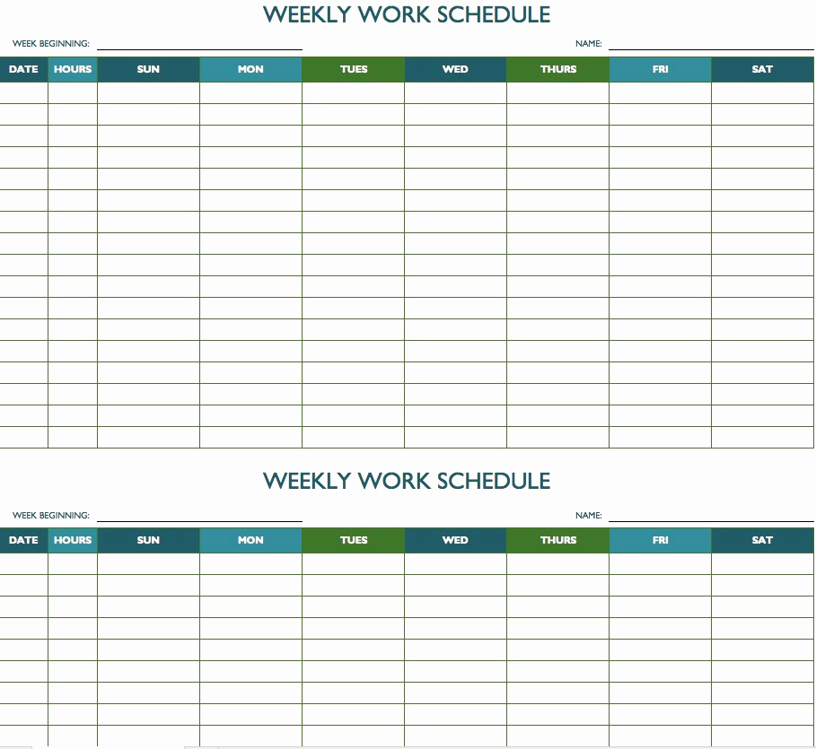 Monthly Schedule Template Excel Fresh Free Weekly Schedule Templates for Excel Smartsheet