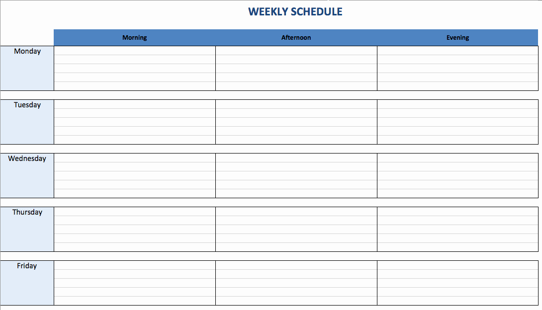 Monthly Schedule Template Excel Unique Free Excel Schedule Templates for Schedule Makers