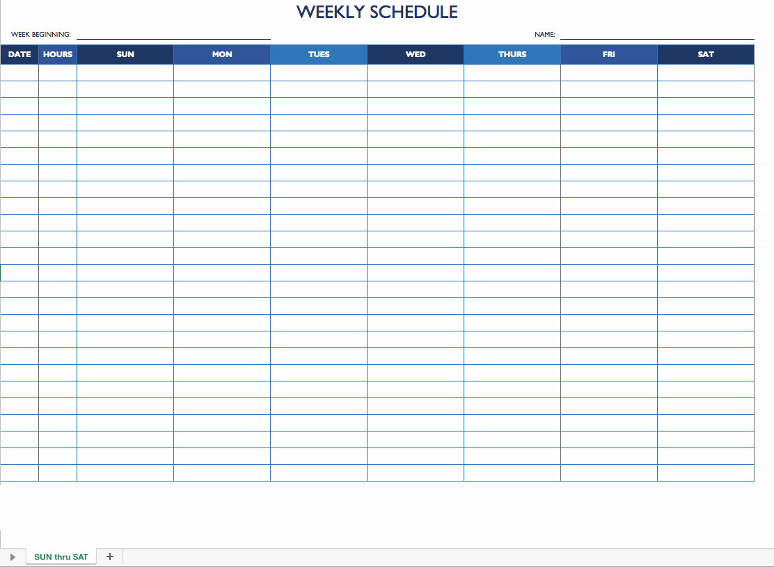 Monthly Schedule Template Excel Unique Free Work Schedule Templates for Word and Excel