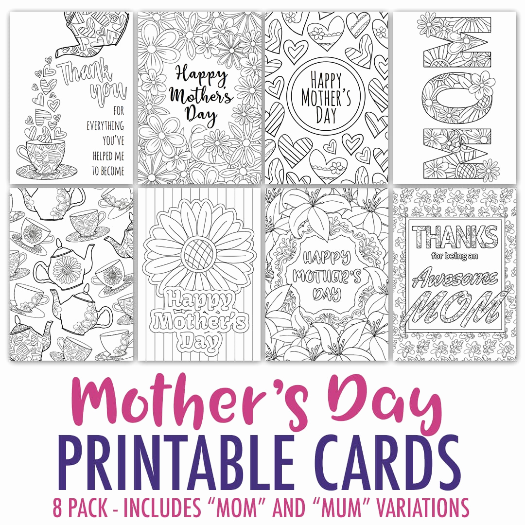 Mothers Day Card Template Elegant Mother S Day Coloring Cards
