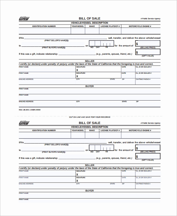 Motorcycle Bill Of Sale Pdf Awesome 8 Motorcycle Bill Of Sale Templates