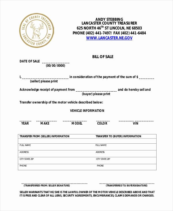 Motorcycle Bill Of Sale Pdf Elegant Sample Motorcycle Bill Of Sale form 7 Free Documents In
