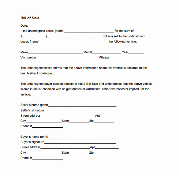 Motorcycle Bill Of Sale Pdf Lovely Bill Of Sale Template 44 Free Word Excel Pdf