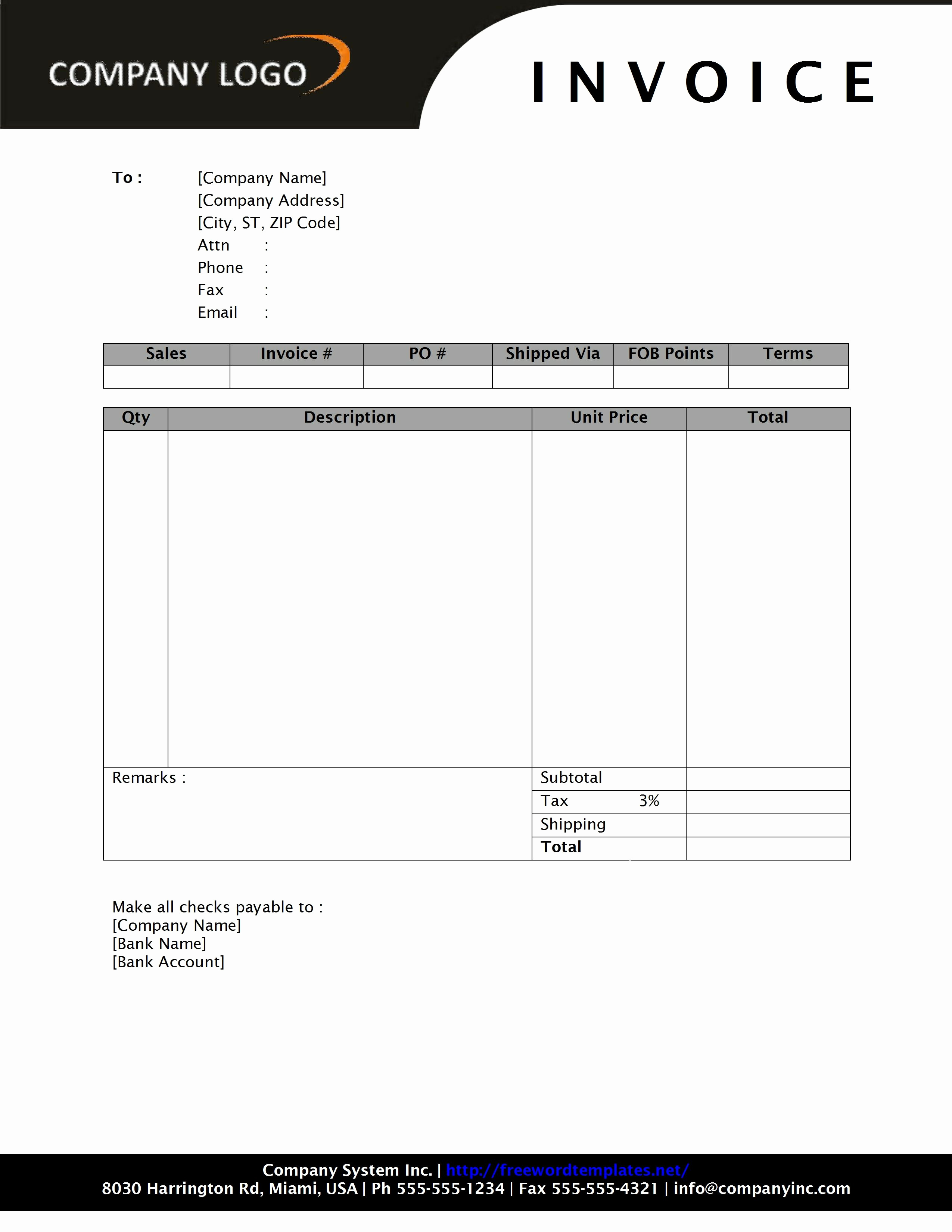 Ms Word Invoice Template Best Of General Sales Invoice