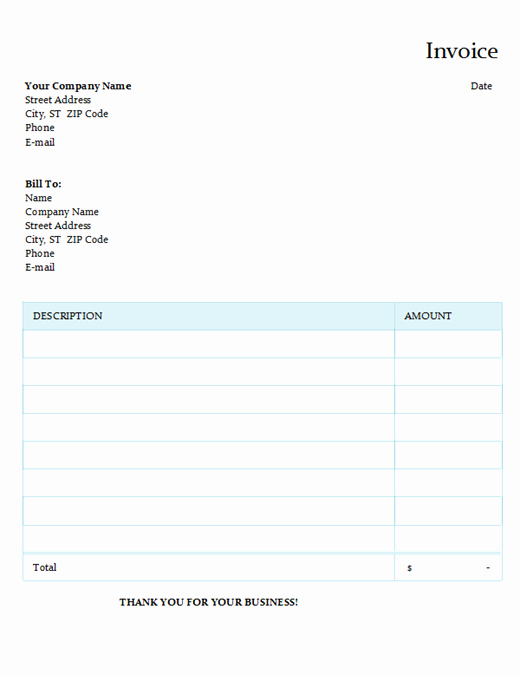 Ms Word Invoice Template Elegant Free Invoice Template Excel Word Pdf Printable