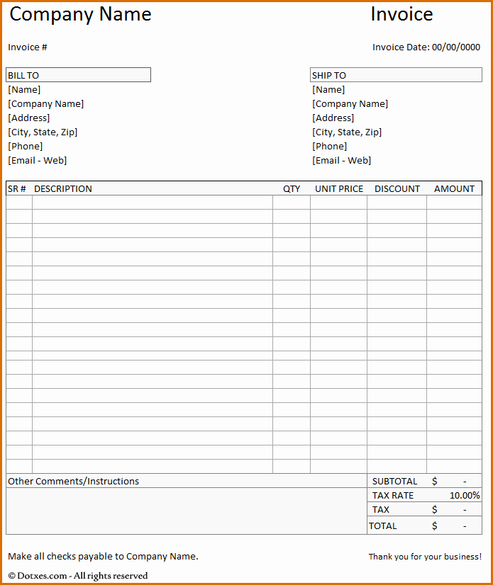 Ms Word Invoice Template Inspirational 6 Ms Word Invoice Template