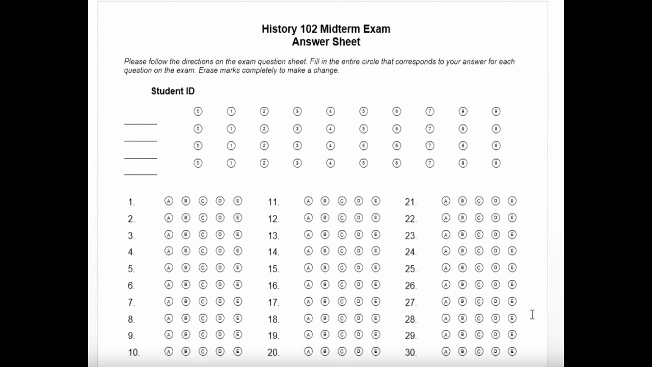 Multiple Choice Answer Sheet Lovely How to Create A Multiple Choice Test Answer Sheet In Word
