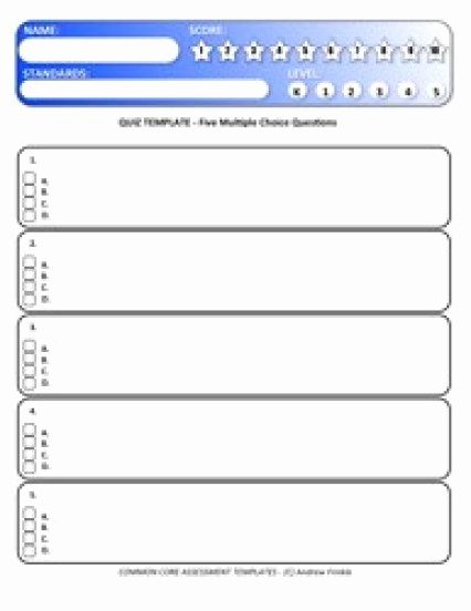 Multiple Choice Test Template Elegant 6 Quiz Templates Excel Pdf formats