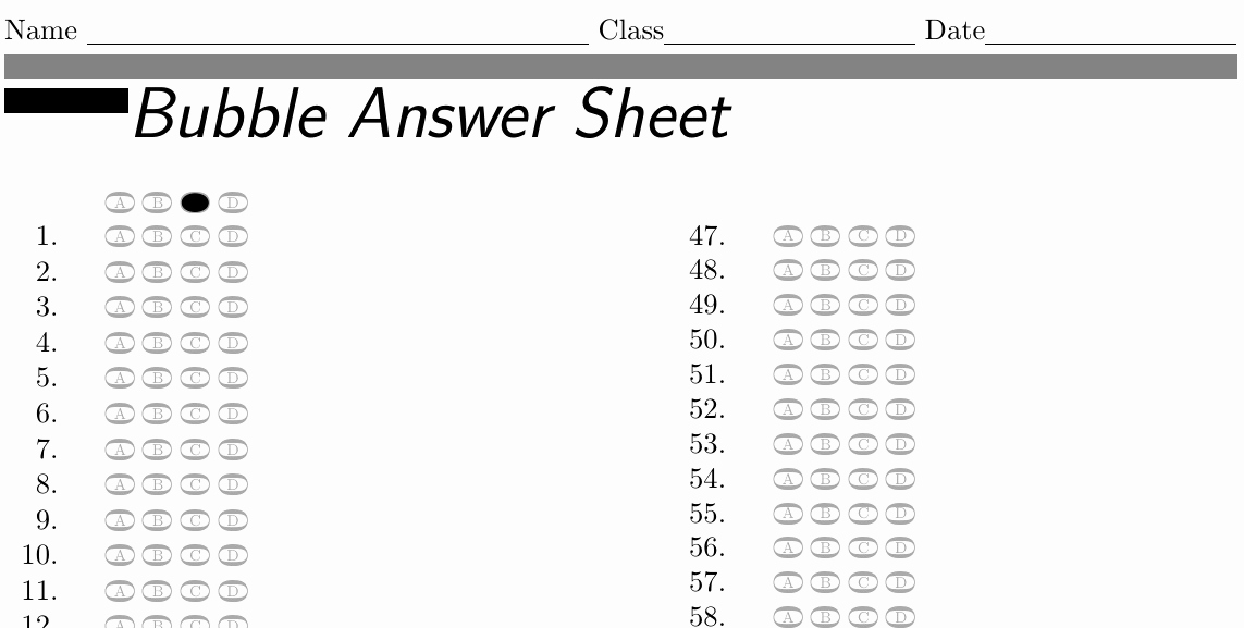 Multiple Choice Test Template Luxury Tables How to Generate A Dynamic Bubble Answer Sheet for